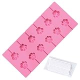 [NEW VERSION] V-fox 12-Capacity Cat Dog Paw Silicone Lollipop Molds, Chocolate Hard Candy Mold with