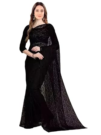 Vragi Net Saree for Women saree net Russell Black_P