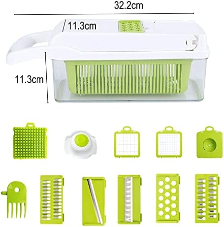 Rozdrabniacz do warzyw, 14 w 1 kuchenna mandolina do krojenia warzyw rozdrabniacz do żywności dla cebuli, czosnku, sałatki ziemniaczanej Mini Dicer Rozdrabniacz, biały