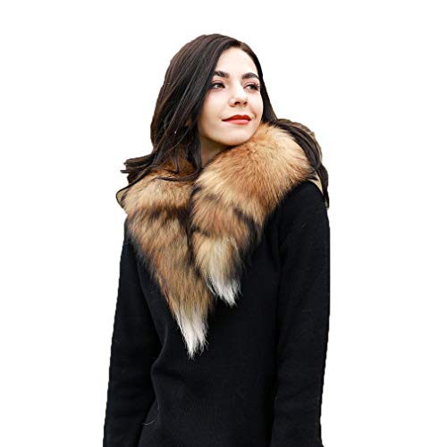 Mingxin Real Fox Tail Fur Collar Scarf Womens Fashion Winter Warm Shawl Stole #TOP2