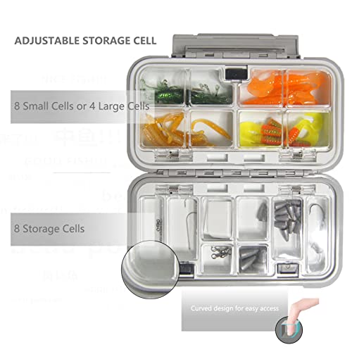 Rouvee Wp225-1 Fishing Tackle Box,Waterproof Tackle Box,Small Tackle Box Organizer,Lure Box,4 Packs,Adjustable,Mini Tackle Box,Fishing Gifts(4 Colour) #TOP4