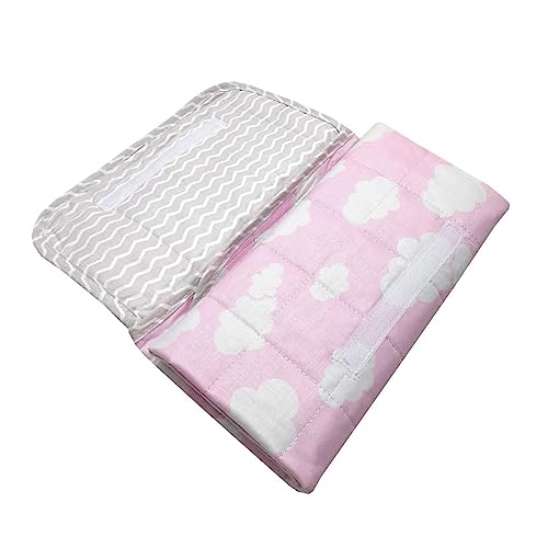 Trocador Portatil Bebe de Bolsa Impermeavel Tecido Nuvem Rosa