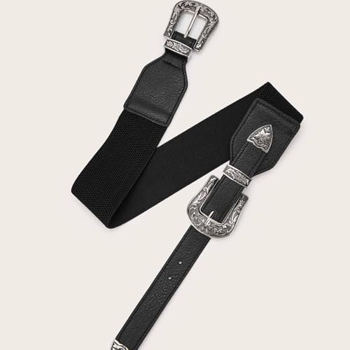 Women Elastic Waist Belt,Coats Stretch Buckle Belt for Family Banquets Weddings4