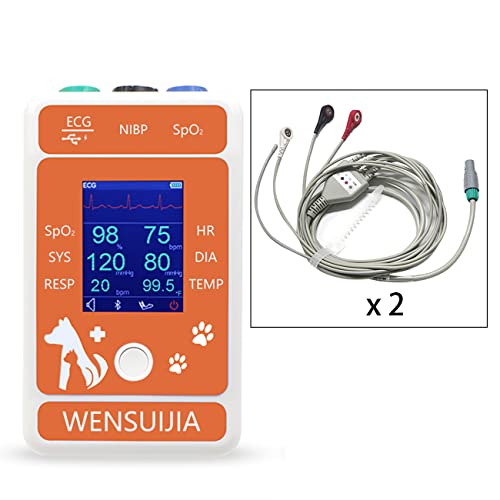 WENSUIJIA Vet Veterinary Patient Monitor Veterinary Medical Clinic Equipment (Include a Spare Accessory of Three-Lead ECG Temperature) - Thumbnail 2