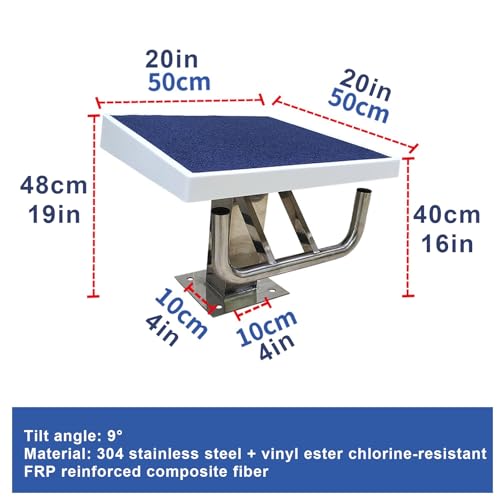 Plateforme de plongeon en acier inoxydable antidérapante pour piscine - 3