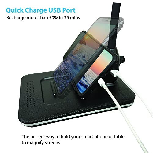 Magnipros 4X Magnifying Glass With Bright Leds And Stand, Flexible Gooseneck Magnifying Desk Lamp W/Usb Fast Charge & Tablet Stands For Reading Fine Print, Painting, Sewing, Crafts & Close Work #TOP5