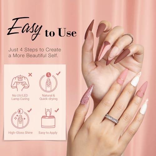 Azurebeauty 31 Pcs Dip Powder Nail Kit 20 Colors Glitter Nude Brown Pink White Gray Dip Powder Liquid Set With Top/Base Coat Activator For French Nails Art Manicure Diy Salon Women Christmas Gift thumb #3