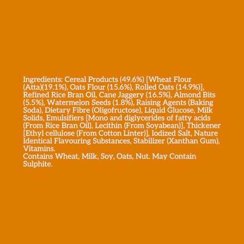 Right Shift Jaggery Oats Cookies, 100g| No Palm Oil, High Fibre Digestive| 3X Oats| 0% Maida, Refined Sugar| With Nuts & Seeds| Anytime Snack thumbnail 13