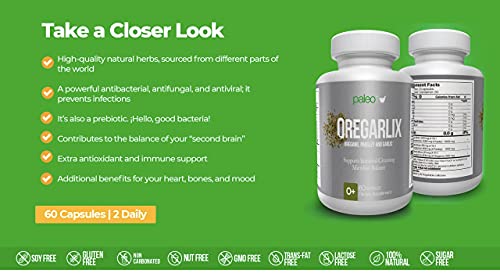 Oregarlix Premium Gut Health Supplement. Best Support For Intestinal Cleansing Microbial Balance With Premium Prebiotics - Help Keep Good Bacteria Healthy & Growing - 100% Natural (3-Pack) #TOP2