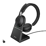 team cherry next game 2 Jahre Garantie Jabra Evolve2 65 Wireless PC Headset mit Ladestation – Noise Cancelling Microsoft Teams Zertifizierte Stereo Kopfhörer mit langer Akkulaufzeit – USB-C Bluetooth Adapter – Schwarz