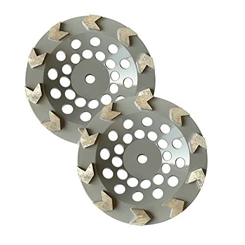Jinyo 7'' 5/8-11 180Mm Arrow Segment Garage Grinder Disk For Epoxy Coatings/Vinyl/Mastic Paintings/Stone Floor Aggressive Cup Wheel Masonry Tools Fix Raised Concrete Angle Grinder Grinding Disk, Grey #TOP5