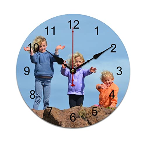 JWBCUU Custom Wall Clock, Personalized Wall Clock with Photo/Image Text