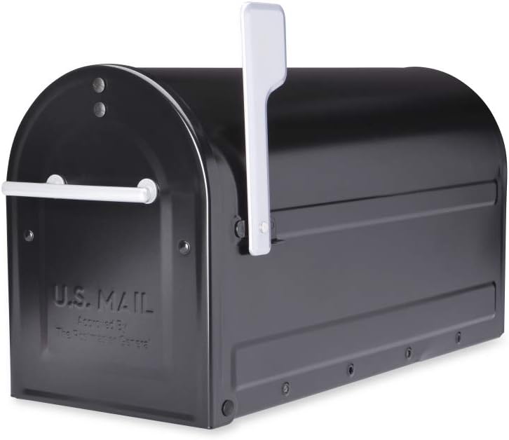 Architectural Mailboxes 7900-7B-SR-10 Boulder Postmount Mailbox, Large, Black