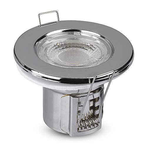 V-TAC VT-885 Phare avant fixe 5 W compatible avec puce Samsung Blanc 6400 K Chrome