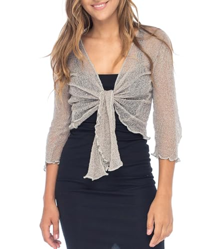 Image of Back From Bali Womens Sheer Shrug Cardigan Lightweight Knit