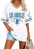 Baseball Jersey Women Game Day Sports Fan Shirts Oversized Baseball Mama Tshirt V Neck Tops Fans Gifts