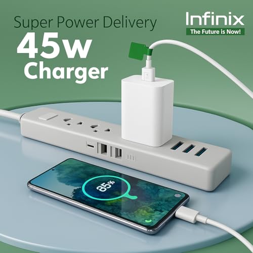 Image of Infinix Original 45W Superfast Charger USB-A to USB-C with Cable | Compatible with Infinix GT 10 Pro, Note 30, Zero 30, Zero 20, Zero 5, Hot 11 /11s /11 2022, Note 10, Note 11 Series, Zero 8i, X Pro