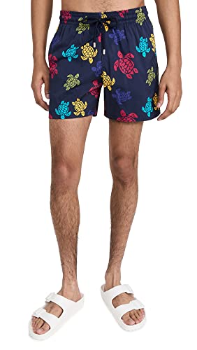 Vilebrequin Men's Moorise 5" Swim Trunks, Bleu Marine, Blue, Print, M #TOP9