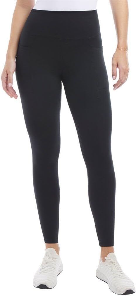 Danskin Leggings for Women - Workout Yoga Pants - High Waisted Active Leggings with Side Pockets (Black, M)
