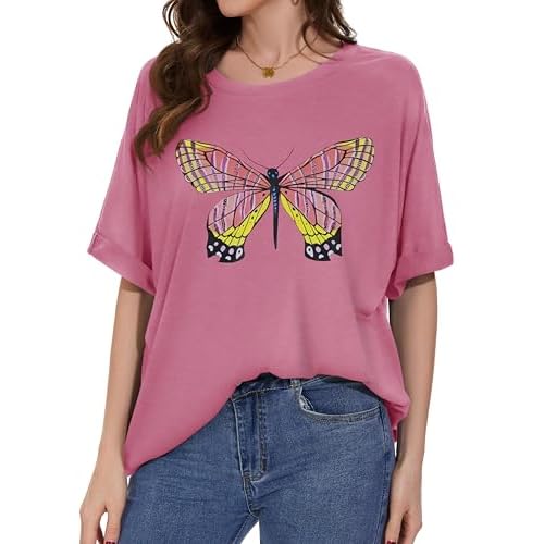 Oversized Tshirts for Women Summer Short Sleeve Casual Basic Tee Tops Loose Fit Shirts 2026
