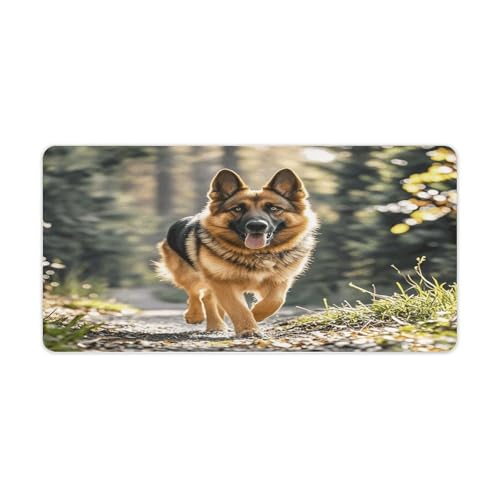 Running German Shepherd Dog Mouse Pad de Goma Grande miniatura 1