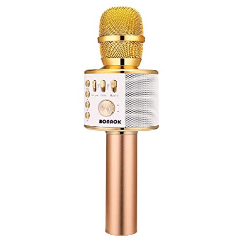 BONAOK Wireless Bluetooth Karaoke Microphone,3-in-1 Portable Handheld Karaoke Mic Speaker Machine Christmas Birthday Home Party for All Smartphone