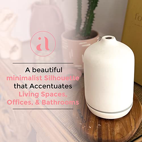 Ajna Ceramic Essential Oil Diffuser - Elegant Aromatherapy Diffuser Ceramic Stone For Home And Office - 3 In One Diffuse, Humidify And Ionize - Easy To Use 100Ml #TOP5