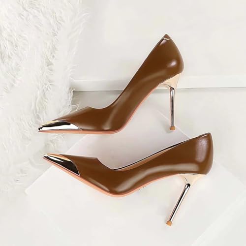 JOEupin Women Stiletto High Heel Pointed Toe Pumps Slip-on Wedding Party Sexy Dress Shoes 3.5 Inches Heels4