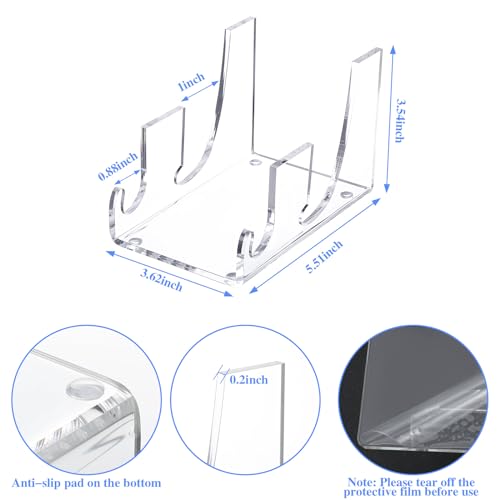 Yoande 4 Pcs Plate Dinnerware Display Stand Acrylic Clear Plate Stand China Platters Holder Setting Racks for Kitchenware Display Cabinet Organizer (2 Tier)