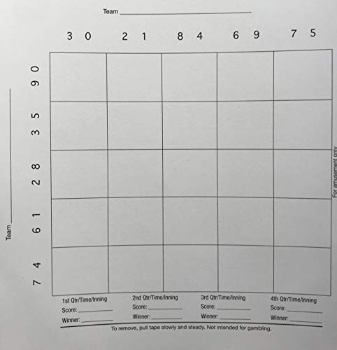 Football Squares Boards & 10 Line Strip Card Combo Includes (20) 25 Square Football Sheets Boards & (10) 10 Line Football Strip Cards, Perfect For Football Pools, Superbowl, Nfl,Fundraising #TOP6