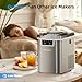 KaringBee Nugget Ice Maker Countertop - 45lbs/24H, 5mins Making Soft Chewable Pellet Ice - Self-Cleaning, Sonic Ice, Pebble Ice Machine for Home Kitchen,Office - Stainless Steel, Silver