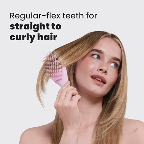 Tangle Teezer Tangle Teezer Ultimate Detangler Haarbürste – Für Nasses & Trockenes Haar – Entwirrungsbürste für Alle Haartypen – Zweistufige Borsten Reduzieren Haarbruch & Entfernen Knoten – Millennial Rosa - Funktionsansicht 5 | TV | Video | Foto