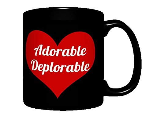 Amazon.com | Adorable Deplorable Mug, Black with Red Heart: Coffee Cups &  Mugs