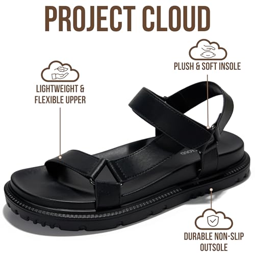 Image of Project Cloud Sandals for Women - Flexible and Lightweight Upper Womens Sandals with Adjustable Straps - Plush and Soft Insole - Water Resistant Non Slip Outsole