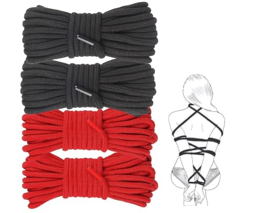 4 Pack Bondage Rope Restraint Kit 10 M/32 Feet Bondage Soft Rope Sex Rope for Couples Bondage Games BDSM Fetish Bondage Set Cotton Ropes for Women Men Extreme Love