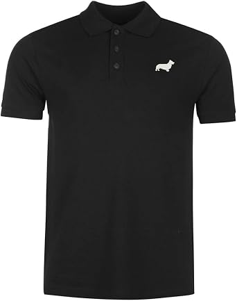 Mens Polo Shirts Corgi Dog Embroidered Short Sleeve Polo Shirt Cotton Tennis Shirts for Men
