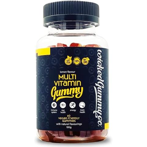 Adult Multivitamins Gummies - Vitamin A, B6, C & E, Biotin, Selenium + Minerals. 60 Lemon Gummies - Vegan Friendly, Gluten-Free Vitamin Gummies for Women & Men - 1 Month Supply - Wicked Gummy Co Cover