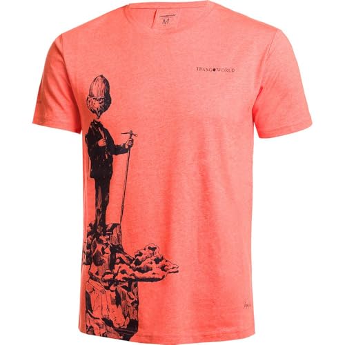 TRANGO Camiseta Nubes Naranja XXL Hombre