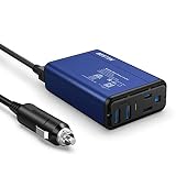 BESTEK 150W Power Inverter DC 12V to 110V AC Converter 4.2A Dual USB Car Plug Adapter Outlet Convert