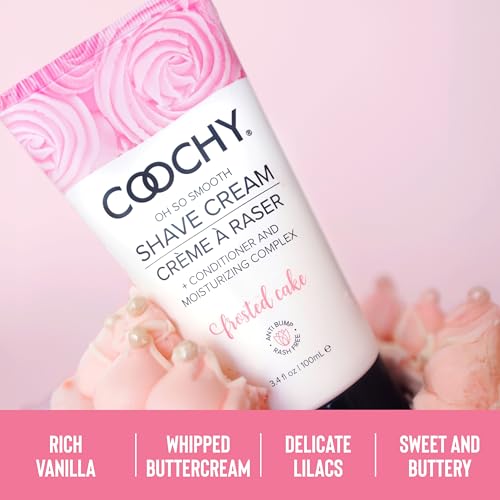 Coochy Shave Cream - Moisturizing Shave Lotion - Gentle Intimate Shaving Cream - For Bikini Area, Underarms, Legs & More - Rash-Free, Hydrating Formula - Frosted Cake, 3.4 oz - Thumbnail 5