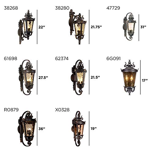 John Timberland Casa Marseille European Outdoor Wall Fixture Veranda Bronze Brown Ornate Scroll 36" Champagne Hammered Glass For Exterior House Porch Patio Outside Deck Garage Front Door Home #TOP6