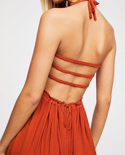 Image of R.Vivimos Womens Summer Boho Sexy Backless Long Dresses