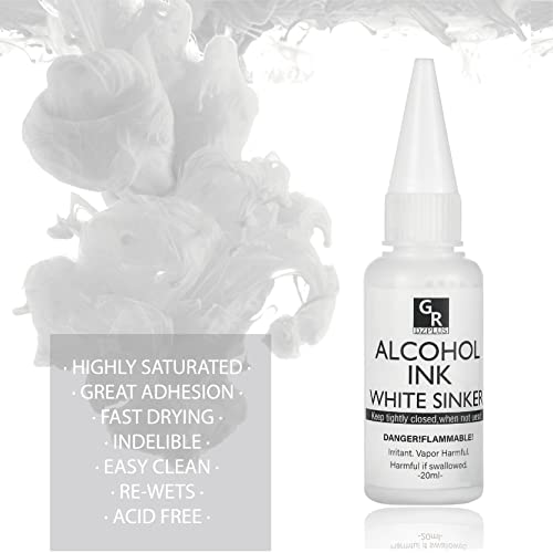 White &Pearl Alcohol Ink Set- 4 Colors For Resin Art | 2X20Ml Pearl White | 2X20Ml Sinking White Alcohol Based Ink #TOP1
