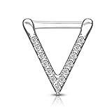 Trendy-Sandy Septum Piercing - Clicker Dreieck Triangel Nasenring Zirkonia Piercing Tragus #12 Silberfarben