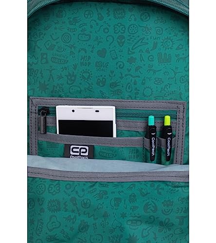 Coolpack Rider Plecak szkolny Unisex Dzieci, Zielony, 43 x 31 x 19 cm, Projektant