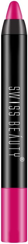 Swiss Beauty 12 Hrs. Stay Matte Lip Crayon, Fuchsia Pink, 3g - Long Lasting, Waterproof, Super Stay, Matte Finish Lip Crayon, Long Wear, Crayon Lipstick