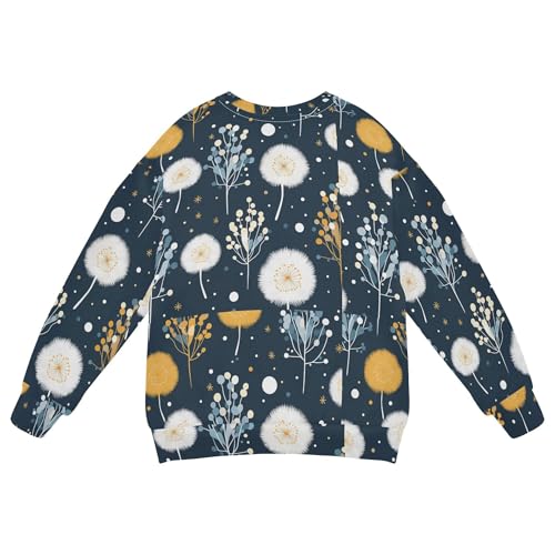 JUNZAN Blowball Leaf Navy Blue Kids Girls Hoodie Sweatshirt Fleece Outerwear for Kids Camping 4T2