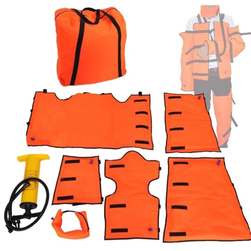 Juego de férula de aire portátil de primeros auxilios, 7 piezas inflables de emergencia para inmovilización de fracturas óseas con bomba, seguro para rayos X para rescate
