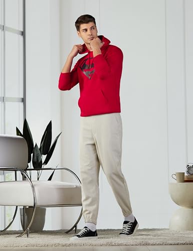 Image of Free Authority Superman Printed Regular Fit Red Ploycotton Men's Sweatshirt