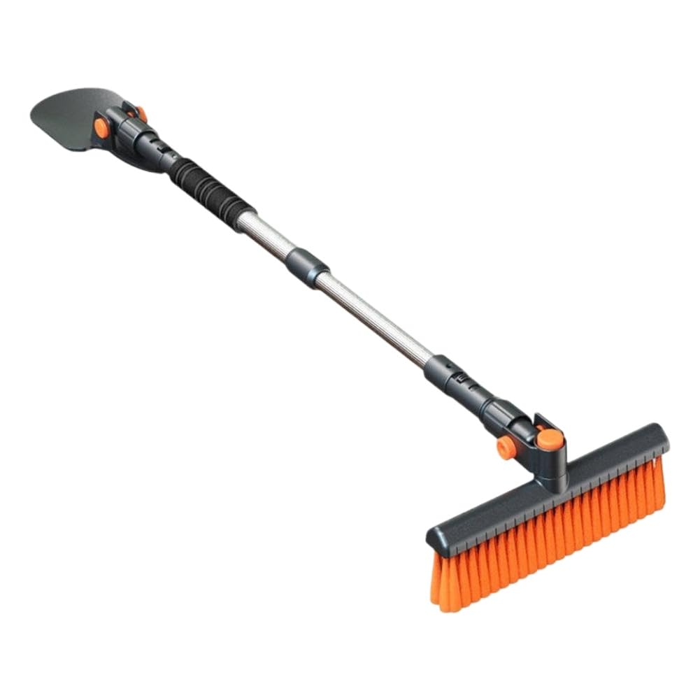 Spazzola da Neve Estensibile con Raschietto per Ghiaccio Impugnatura ergonomica Raschietto per Neve telescopico per Auto(Black)